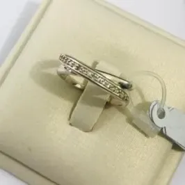 ANEL ENTRELAÇADO MICROZIRCÔNIA DOURADO