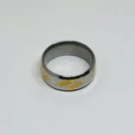 ANEL ESCRITO JESUS EM DOURADO INOX SPE
