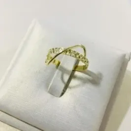ANEL INFINITO TRABALHADO FINO DOURADO