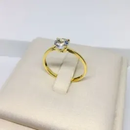 ANEL SOLITÁRIO PEDRA BAIXA ZIRCÔNIA 7 BTZ 