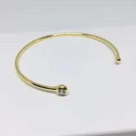 BRACELETE FEMININO REGULÁVEL BOLINHA E ZIRCÔNIA 