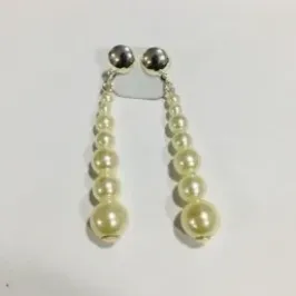 BRINCO 7 PÉROLAS PENDUREZA BANHO DE PRATA