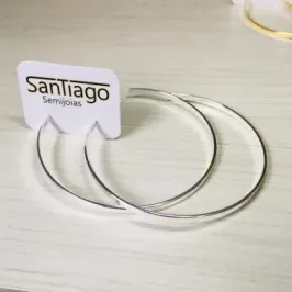 BRINCO ARGOLA DIAMANTADA N4 BANHO DE PRATA