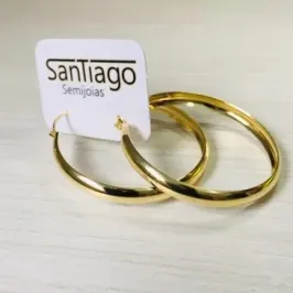 BRINCO ARGOLA TRADICIONAL GANCHO ITALIANO MÉDIO 