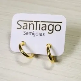 BRINCO ARGOLA TUBO FINA N2 DOURADO