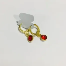 BRINCO ARGOLINHA PEDRA CORES VARIADAS 