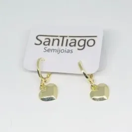 BRINCO ARGOLINHA TRANQUETA CORAÇÃO ESP ADNY BANHO DE PRATA