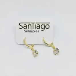 BRINCO ARGOLINHA TRANQUETA CRISTAL ZIRCÔNIA ADNY