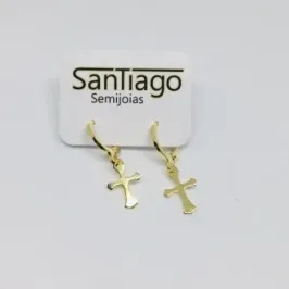 BRINCO ARGOLINHA TRANQUETA CRUZ LISA ADNY