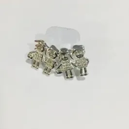 BRINCO CASAL MICROZIRCÔNIA BANHO DE PRATA