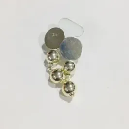 BRINCO CHAPA REDONDO DUAS BOLAS BANHO DE PRATA