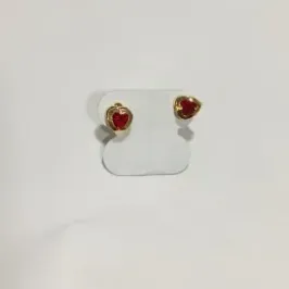 BRINCO CORAÇÃO PEDRA PEQUENO DOURADO