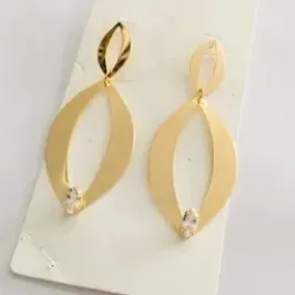 BRINCO ESPELHADO COM STRASS DOURADO