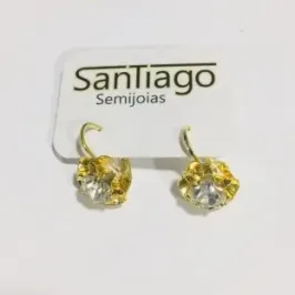 BRINCO GANCHO FLOR DOURADO