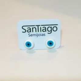 BRINCO OLHO GREGO BRANCO N3 DOURADO