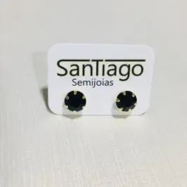 BRINCO PEDRINHA PRETA N6