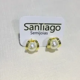 BRINCO PÉROLA COM BASE ARGOLINHA