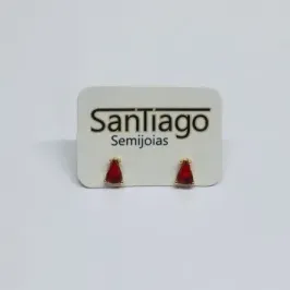 BRINCO TRIÂNGULO STRASS VERMELHO PEQUENO FTQ