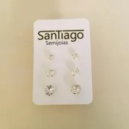 BRINCO TRIO STRASS DOURADO