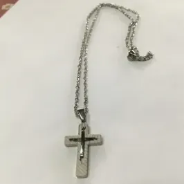 COLAR COM CRUCIFIXO INOX 50 CM
