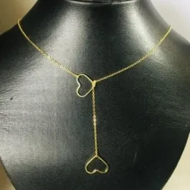COLAR CORAÇÃO DENTRO OUTRO DOURADO