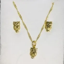 CONJUNTO CORUJA PEQUENO DOURADO