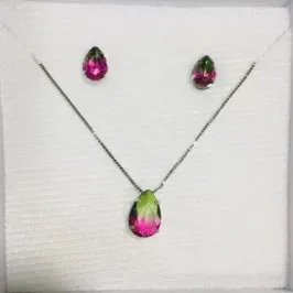 CONJUNTO RAINBOW GOTA RÓDIUM 