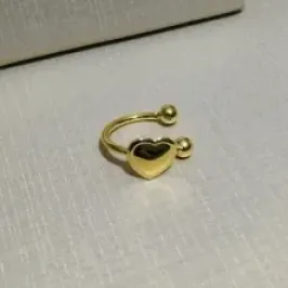 PIERCING FAKE CORAÇÃO ESPELHADO DOURADO