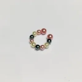 PIERCING FAKE PÉROLA CINZA BRANCO E ROSA