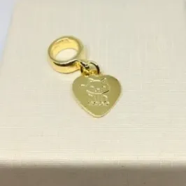 PINGENTE BERLOQUE GATINHO NA MEDALHA DOURADO