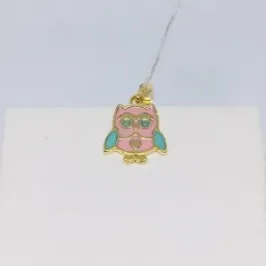 PINGENTE CORUJA ROSA RESINA 