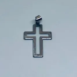 PINGENTE CRUZ VAZADA TRABALHADA INOX 