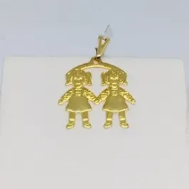 PINGENTE DUAS MENINAS GRUDADAS MÃOS DADAS