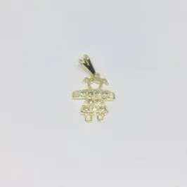 PINGENTE MENINA ZIRCÔNIA DOURADO