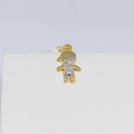 PINGENTE MENINO DE BONÉ RODIUM DOURADO
