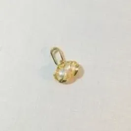 PINGENTE PÉROLA REPOLHO ÚNICA PEQUENO DOURADO