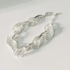 PULSEIRA FEMININA ELO TRIPLO BANHO DE PRATA