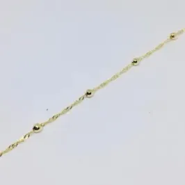 PULSEIRA INFANTIL SINGAPURA COM 5 BOLINHAS DOURADA