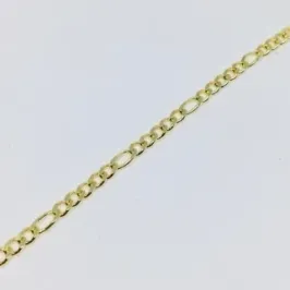 PULSEIRA MASCULINA FÍGARO 3 MM DOURADO 5X1 