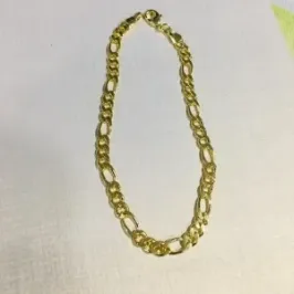 PULSEIRA MASCULINA FÍGARO 4MM DOURADO 3X1 