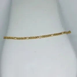 PULSEIRA MASCULINA FÍGARO FINA DOURADO 5X1 