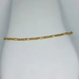 PULSEIRA MASCULINA FÍGARO FINA DOURADO 5X1 