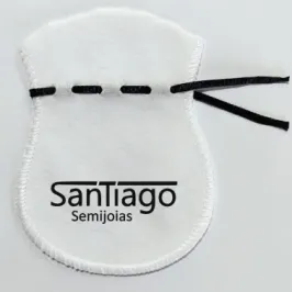 SAQUINHO VELUDO BRANCO PERSONALIZADO PEQUENO 10 UNIDADES
