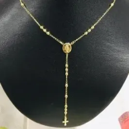 TERÇO ESPAÇADO DOURADO 60 CM