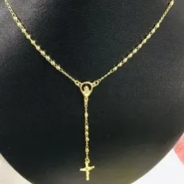 TERÇO MEDALHA VAZADO DOURADO 60 CM