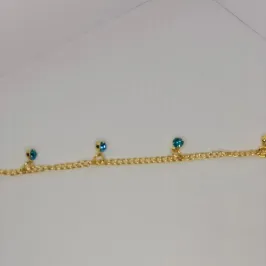 TORNOZELEIRA 5 STRASS AZUIS ADNY