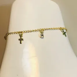 PULSEIRA INFANTIL 5 CRUZ COM 2 STRASS ADNY