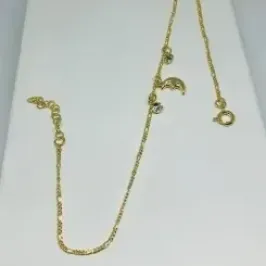 TORNOZELEIRA MEIA-LUA COM PEDRINHA STRASS