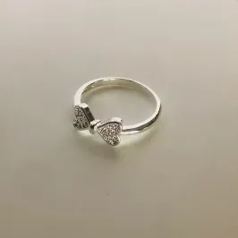 ANEL LAÇO CRAVEJADO MICROZIRCÔNIA PEQUENO BANHO DE PRATA PH