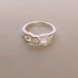 ANEL LAÇO VAZADO MICROZIRCÒNIA BANHO DE PRATA